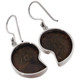925 Silver Ammonite Fossil Fossil Sterling Earrings, 13/16"
