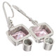925 Silver Freshwater Button Pearl Pink Quartz Sterling Drop Earrings, 5/8"