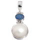925 Silver White Mabe Pearl Australian Opal Sterling Pendant, 1 3/8"