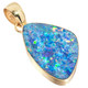 925 Silver Large Freeform Aaa Natural Opal Sterling Gold Plated Pendant, 1 3/8"
