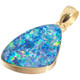 925 Silver Large Freeform Aaa Natural Opal Sterling Gold Plated Pendant, 1 3/8"