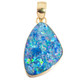 925 Silver Large Freeform Aaa Natural Opal Sterling Gold Plated Pendant, 1 3/8"