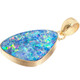 925 Silver Large Freeform Aaa Natural Opal Sterling Gold Plated Pendant, 1 3/8"