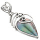 925 Silver South Pacific Cultured Blue Mabe Pearl Sterling Pendant, 1 5/8"