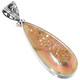 925 Silver Gold Us-made Titanium Druzy Drusy Sterling Pendant, 2"