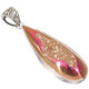 925 Silver Peach Gold-tone Pink Titanium Druzy Agate Sterling Pendant, 2"