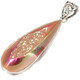 925 Silver Peach Gold-tone Pink Titanium Druzy Agate Sterling Pendant, 2"