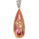 925 Silver Peach Gold-tone Pink Titanium Druzy Agate Sterling Pendant, 2"