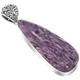 Bold Sparkling Russian Charoite Gemstone 925 Sterling Silver Pendant, 2 5/8