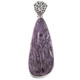 Bold Sparkling Russian Charoite Gemstone 925 Sterling Silver Pendant, 2 5/8