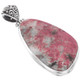 925 Silver Norwegian Thulite Rosaline Pink Sterling Handmade Pendant, 2"
