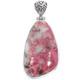 925 Silver Norwegian Thulite Rosaline Pink Sterling Handmade Pendant, 2"