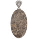 925 Silver Large Flower Pattern Fossil Coral Handmade Sterling Pendant, 2 5/8"