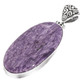 925 Silver Russian Purple Charoite With Schiller Effect Sterling Pendant, 2"