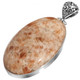 925 Silver Genuine Orange Calcite Crystals Sterling Pendant, 2 1/8"