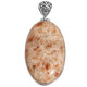 925 Silver Genuine Orange Calcite Crystals Sterling Pendant, 2 1/8"