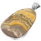 925 Silver Large Bumble Bee Jasper Designer Cab Sterling Pendant, 3 1/8"