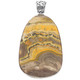 925 Silver Large Bumble Bee Jasper Designer Cab Sterling Pendant, 3 1/8"