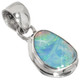 Natural Australian AAA Opal Doublet 925 Sterling Silver Pendant, 7/8"
