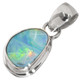 Natural Australian AAA Opal Doublet 925 Sterling Silver Pendant, 7/8"