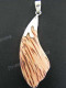 2 3/8" 925 Silver Coconut Wood Pendant