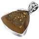 925 Silver Bronze Brown Titanium Trillion Druzy Sterling Pendant, 1 1/4""