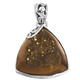 925 Silver Bronze Brown Titanium Trillion Druzy Sterling Pendant, 1 1/4""