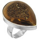 925 Silver Brown Purple Weeping Willow Titanium Druzy Sterling Us 6 Adj Ring, 1"