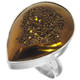 925 Silver Brown Purple Weeping Willow Titanium Druzy Sterling Us 6 Adj Ring, 1"