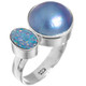 925 Silver Blue Mabe Ocean Cultured Pearl Australian Opal Sterling Sz 6 Ring