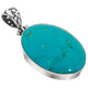 925 Silver Oval Blue Turquoise Sterling Pendant, 1 5/8"