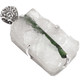 925 Silver Green Tourmaline Rutile In White Quartz  Sterling Pendant, 2 1/8"
