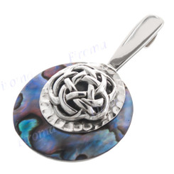 1 11/16" 925 Silver New Zealand Paua Abalone Shell Pendant