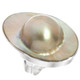 925 Silver Oval Opulent Mabe Blister Mother Of Pearl Shell Sz 7 Ring, 1 1/4"