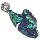 925 Silver Rare Malachite In Blue Azurite Druzy Sterling Pendant, 2 1/2"