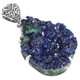 925 Silver Very Rare Malachite In Blue Azurite Druzy Sterling Pendant, 2 1/4"