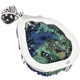925 Silver Very Rare Malachite In Blue Azurite Druzy Sterling Pendant, 2 1/4"
