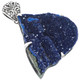 925 Silver Very Rare Sparkling Blue Azurite Druzy Sterling Pendant, 2"