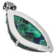 925 Silver Spectacular Malachite Blue Azurite Druzy Sterling Pendant, 2 3/4"