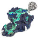 925 Silver Rare Malachite In Blue Azurite Druzy Sterling Pendant, 2 3/4"
