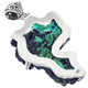 925 Silver Rare Malachite In Blue Azurite Druzy Sterling Pendant, 2 3/4"