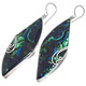 925 Silver Spectacular Malachite In Blue Azurite Sterling Earrings, 2 1/8"