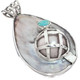 925 Silver Genuine Opal Blister Pearl Mabe Pendant, 2 1/16"