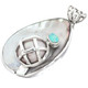 925 Silver Genuine Opal Blister Pearl Mabe Pendant, 2 1/16"