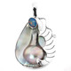 925 Silver Australian Natural Opal Mabe Pearl Sterling Pendant, 1 11/16"