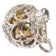 925 Silver Bali Chime Harmony Blue Topaz Locket Fob Pendant, 1 3/4"
