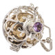 925 Silver Bali Chime Harmony Amethyst Locket Fob Pendant, 1 3/4"