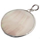 Round Genuine Nautilus Shell Sterling Silver Pendant, 1 5/8"