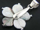 1 3/16" 925 Silver Mother Of Pearl Flower Shell Pendant