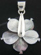 1 3/16" 925 Silver Mother Of Pearl Flower Shell Pendant